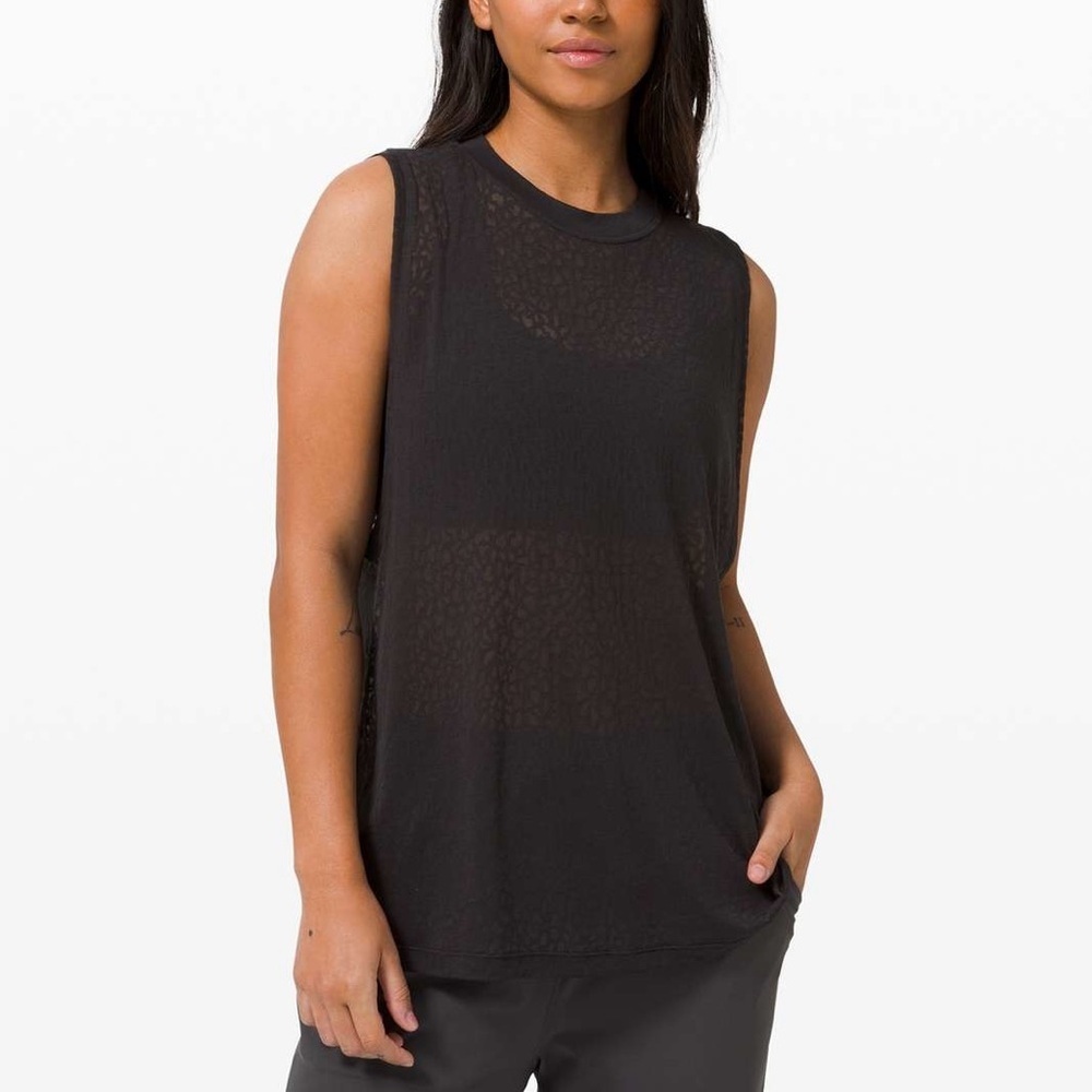 Lululemon - All Yours Boyfriend Tank in Veil City Camo Burnout Black
